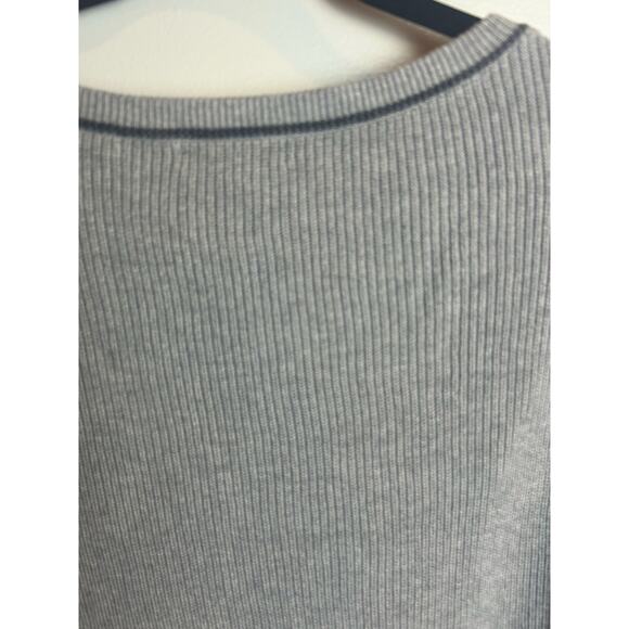 Lands End Knit Tunic Sweater Size Large L Scroop Neck Gray Slate Gray Classic - Picture 5 of 8